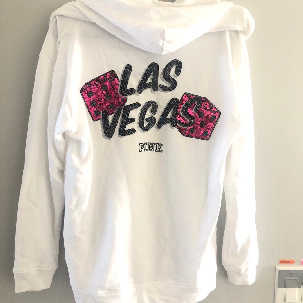 LAS VEGAS PINK Sequin Bling Pullover Hoodie